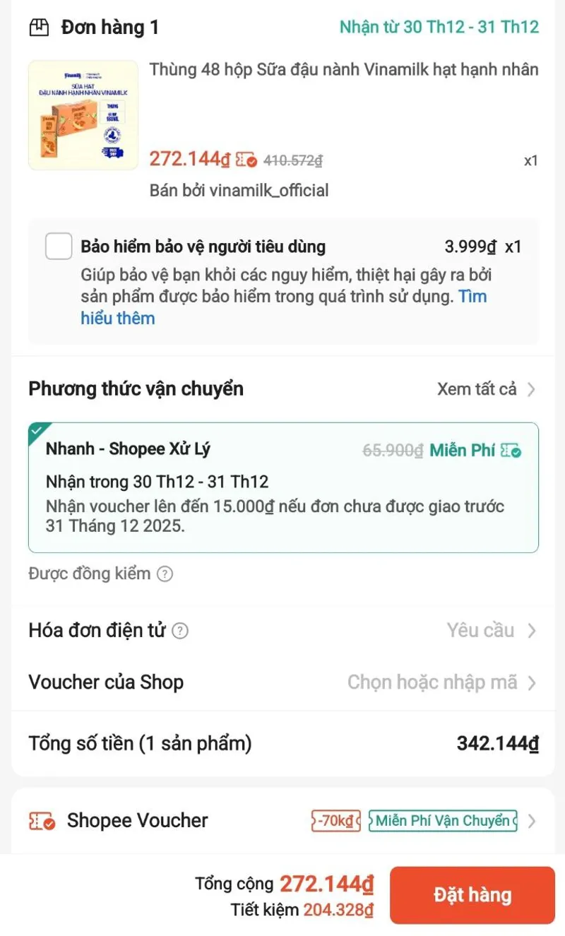 List deal Vinamilk áp mã 30%! - 2