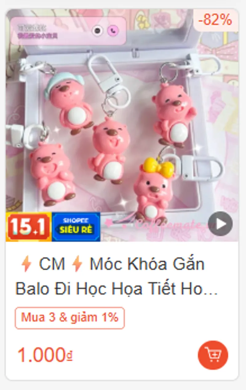Thêm loạt móc khóa chỉ 1K