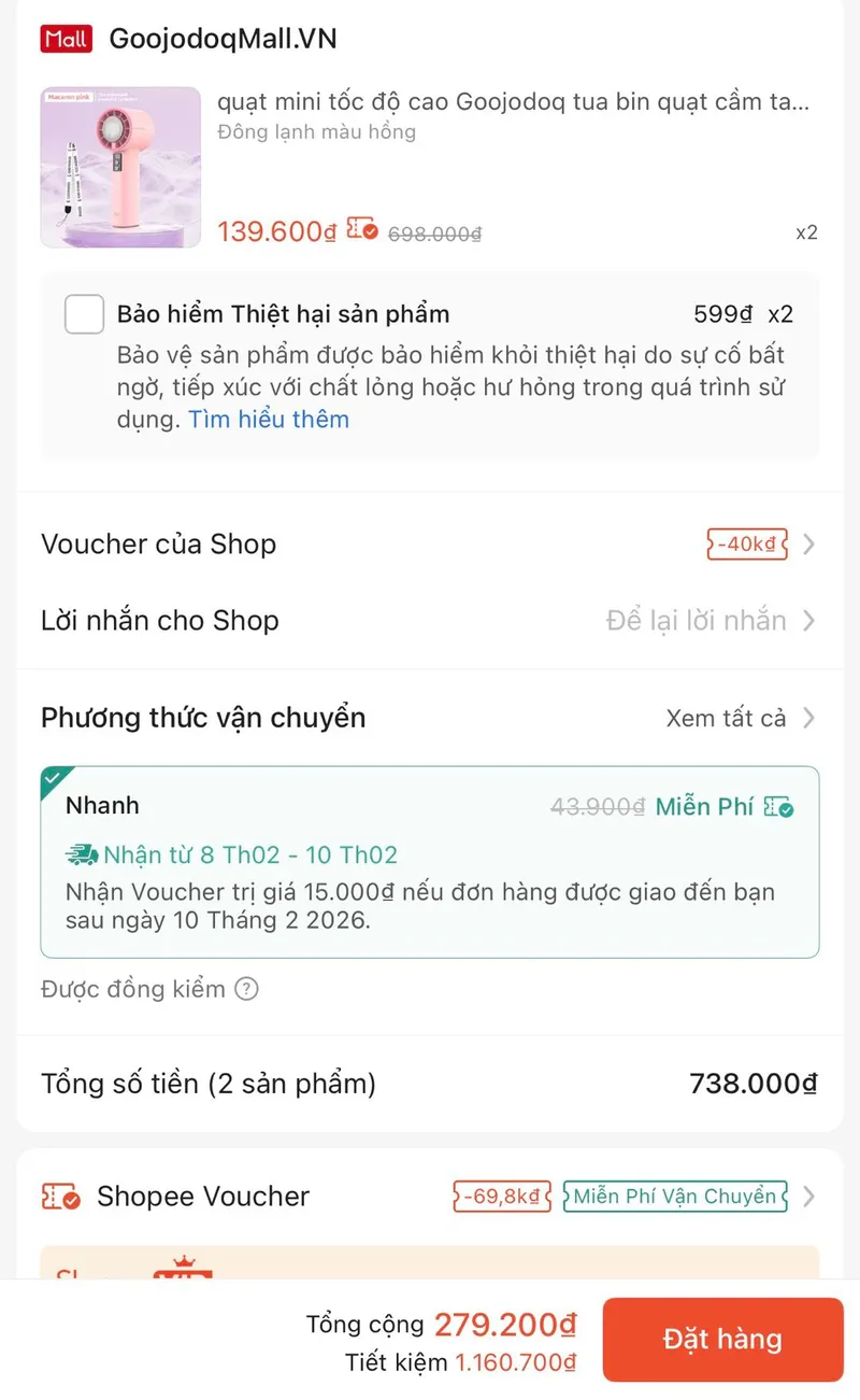 Quạt Goojodoq sò lạnh chỉ 139K