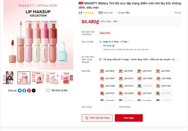 Son tint MAGEFY chỉ 84K