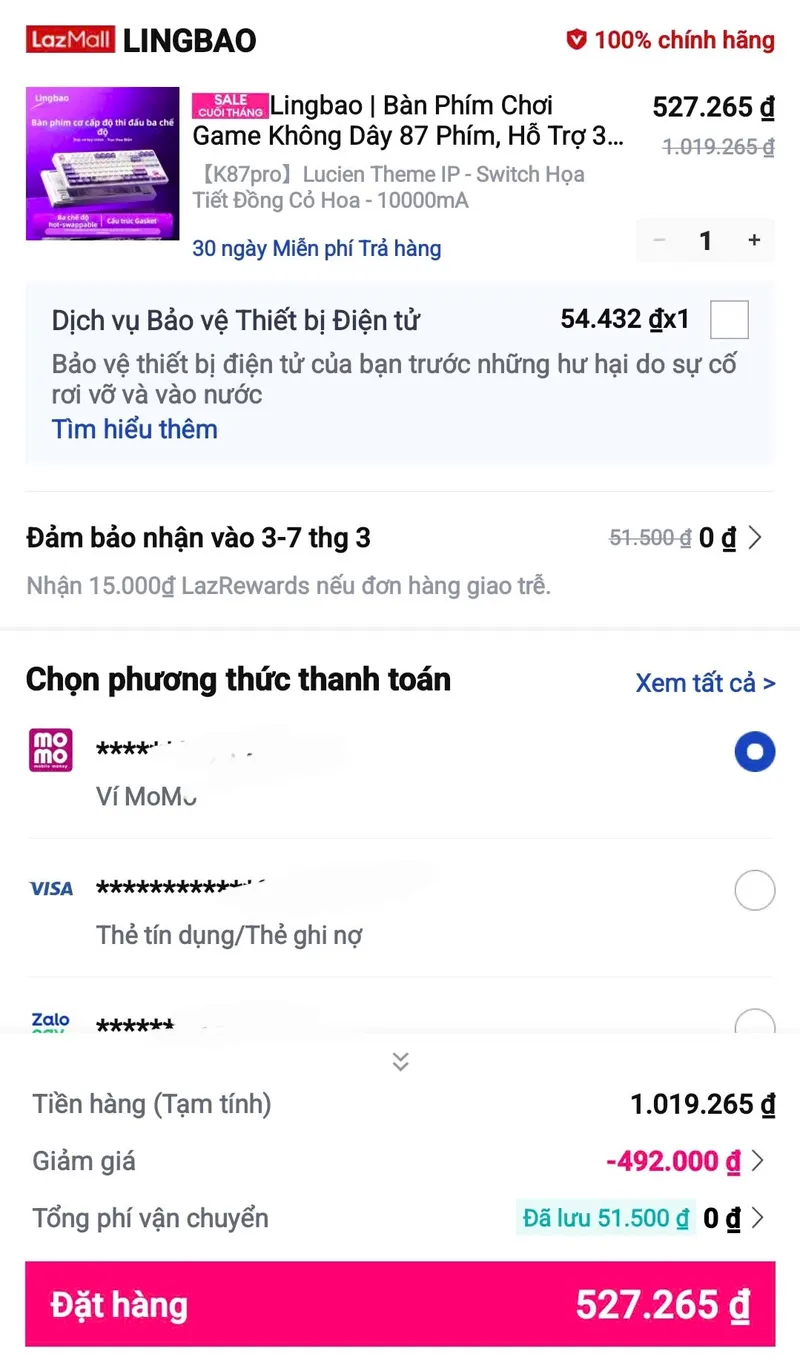 Bàn phím K87pro chỉ 527K🔥