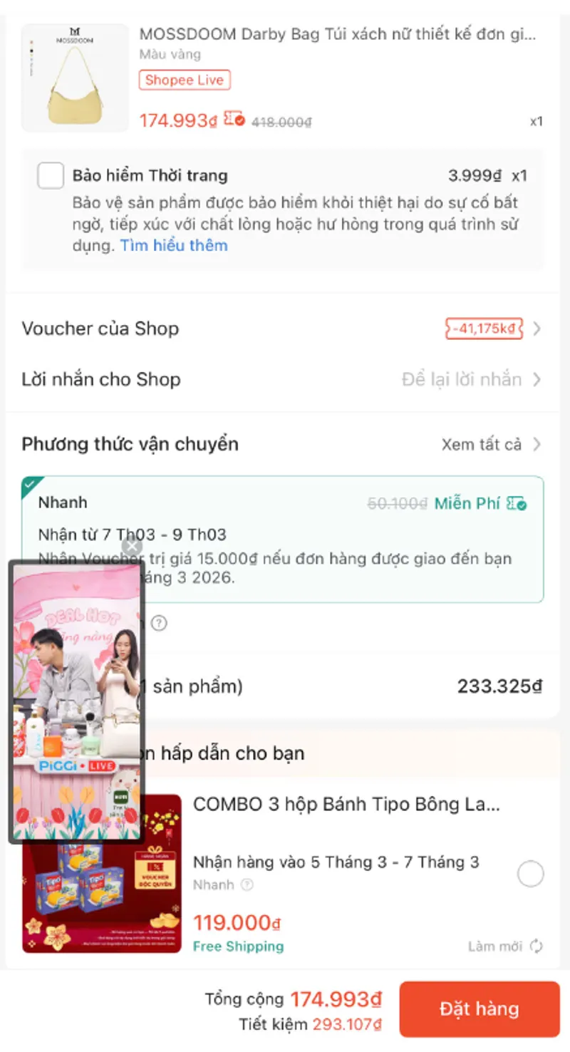 Túi xách Mossdom chỉ 174K
