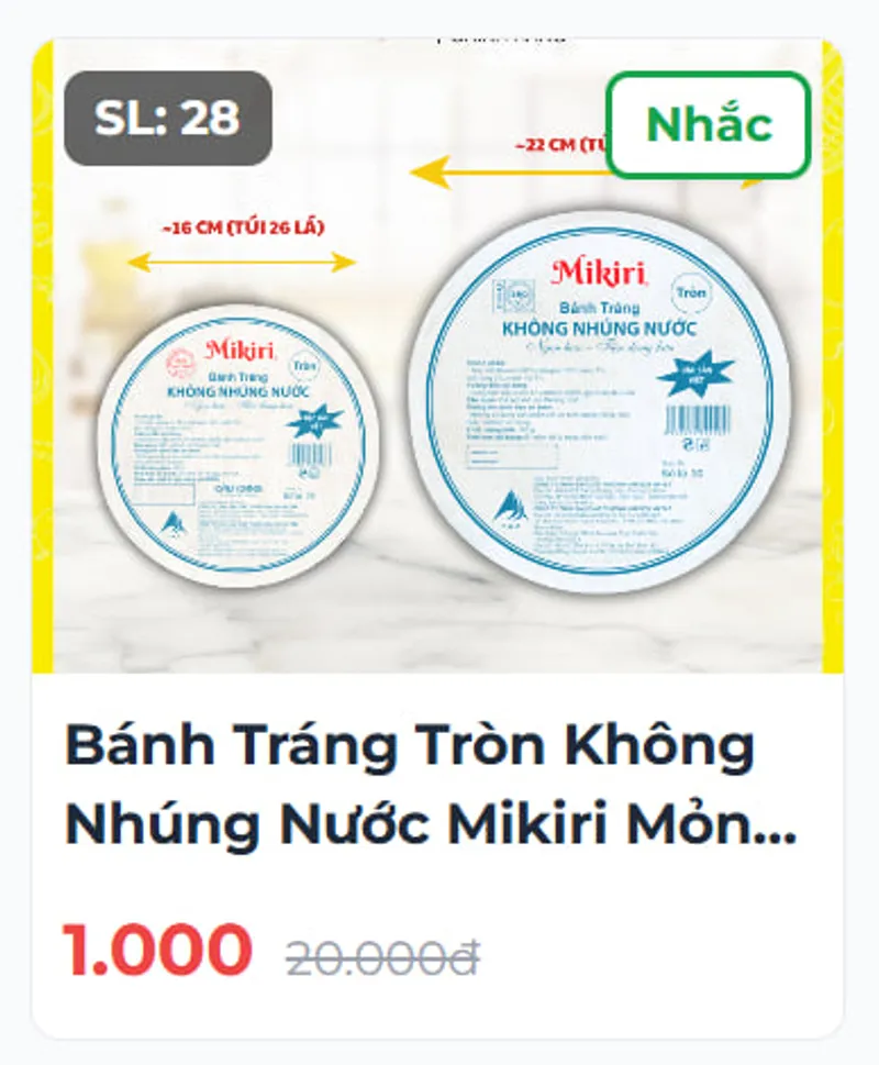 Bánh tráng chỉ 1K