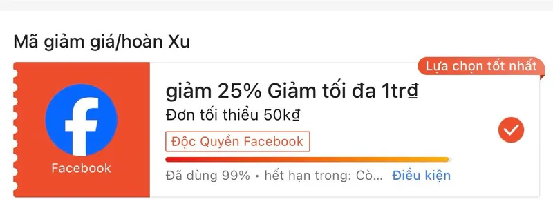 ‼️Sắp hết mã 25% Facebook