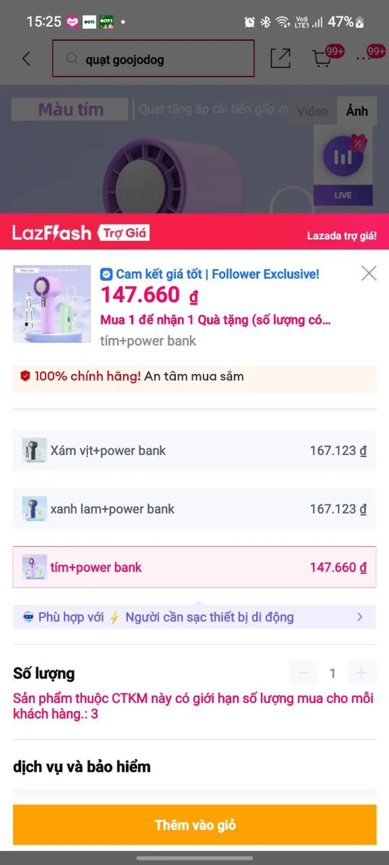 Quạt Goojoodoq sò lạnh 147K