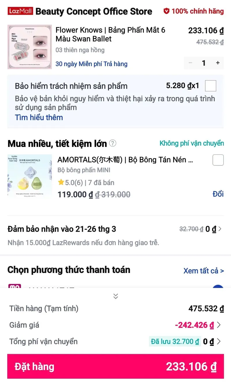 Phấn mắt Flower Knows 233K
