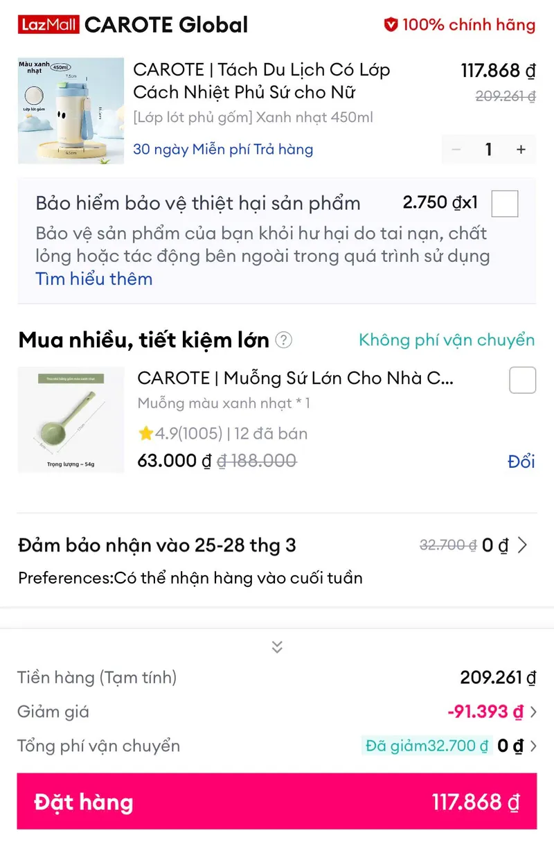Ly giữ nhiệt Carote giảm 50% giá - 3