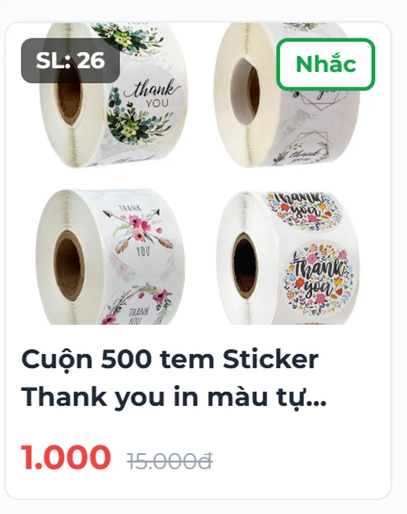 Cuộn 500 sticker chỉ 1K - 2