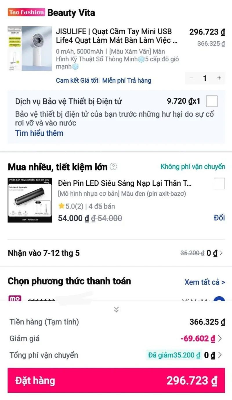 Quạt Jisulife Life4 chỉ 296K