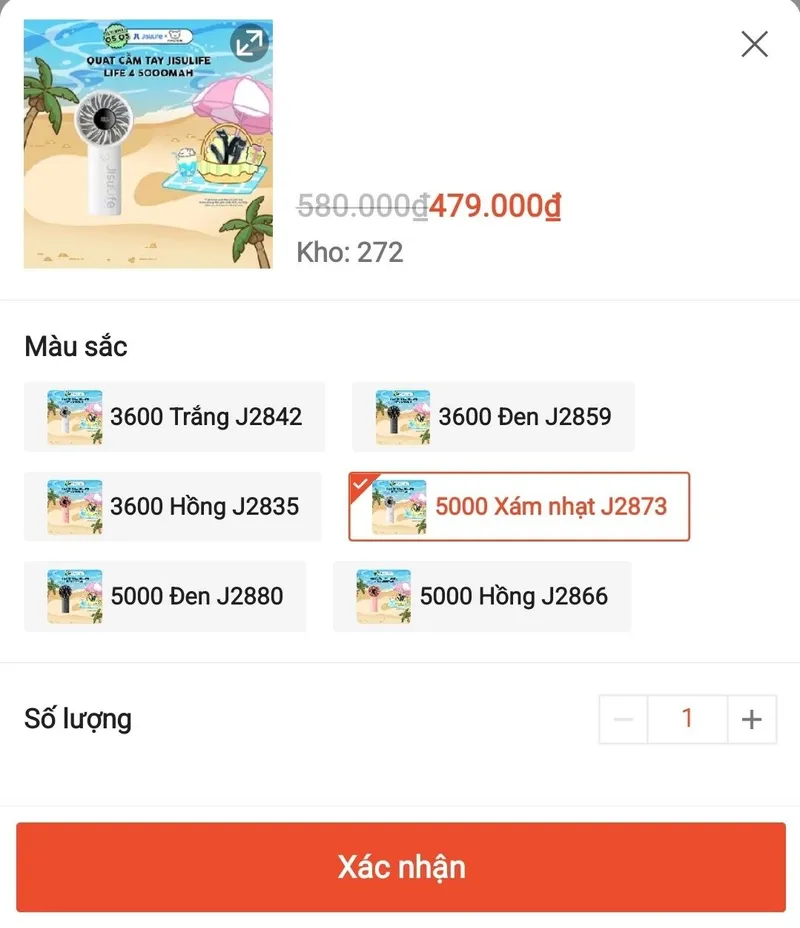 Quạt Jisulife Life4 chỉ 296K - 2