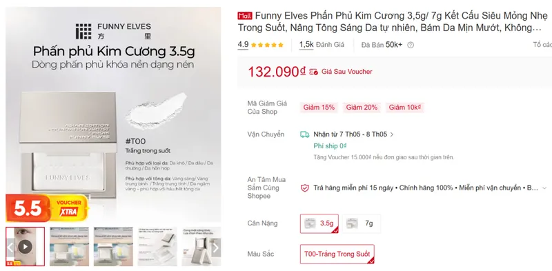 Phấn phủ Funny Elves 132K