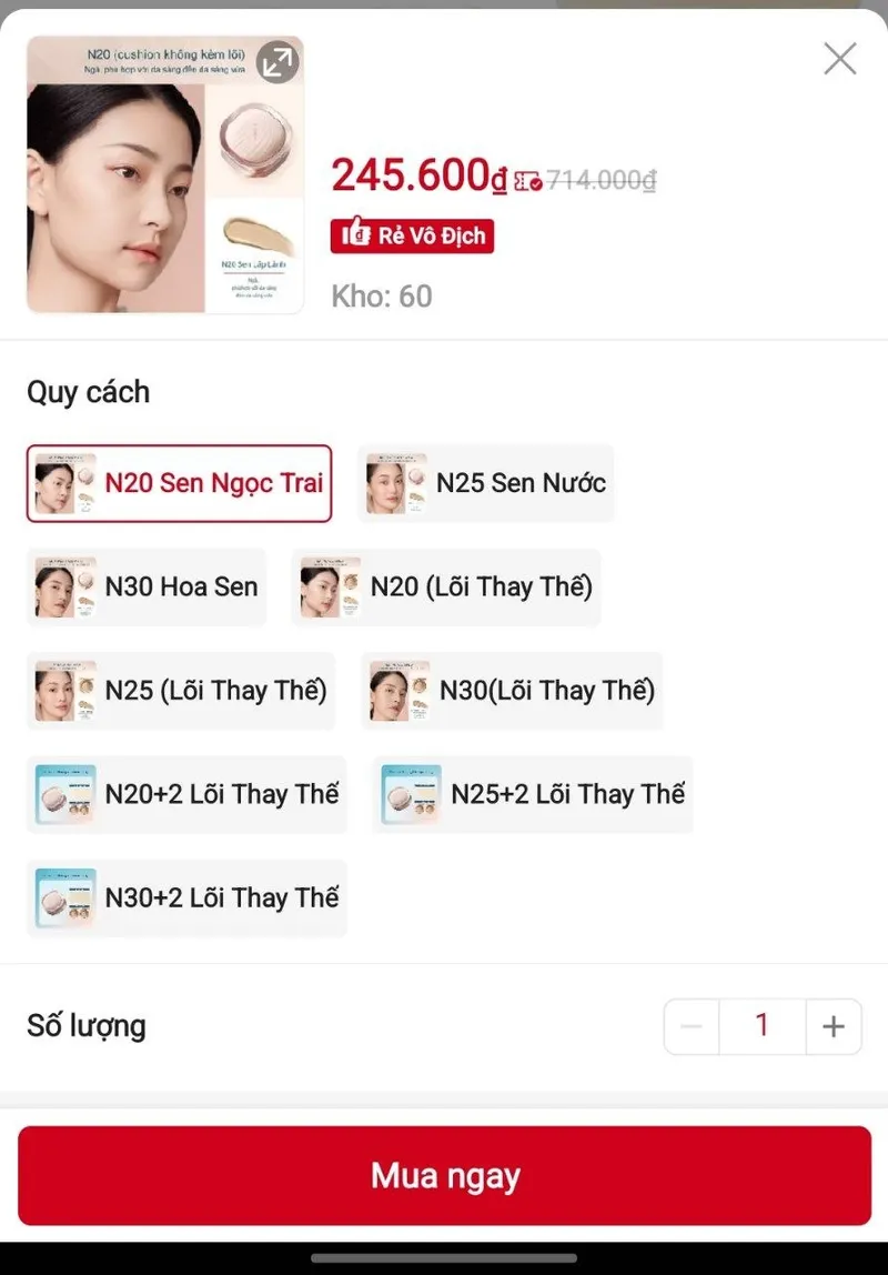 Cushion Hoa Tây Tử 245k