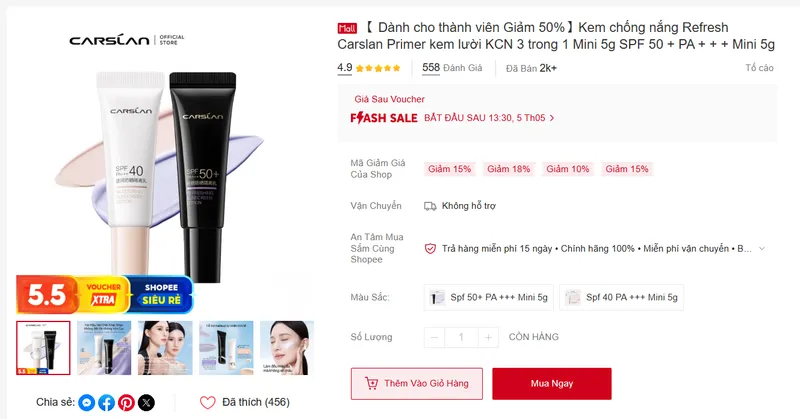Deal Carslan sale chỉ 16K