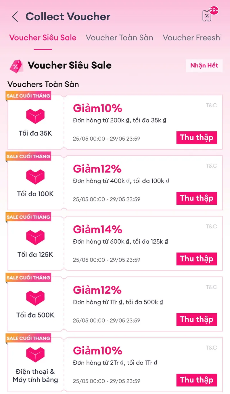  💢 Lazada Sale cuói 25/05