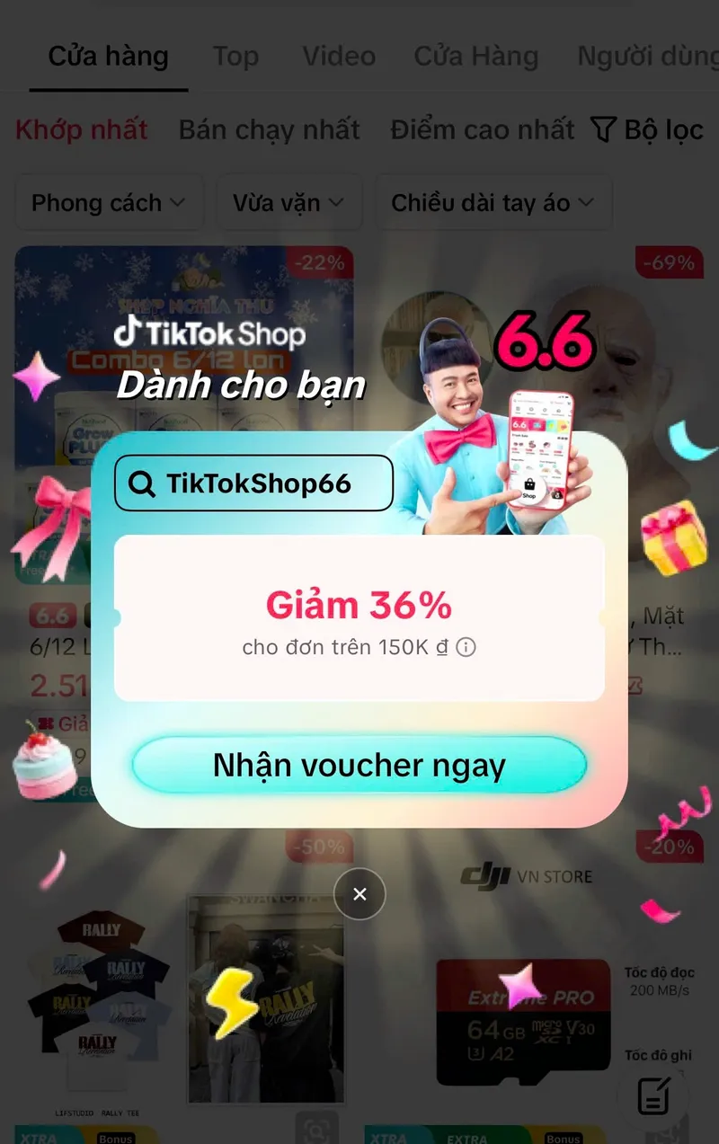 Lưu sớm mã Tiktok 50%, 36% - 2