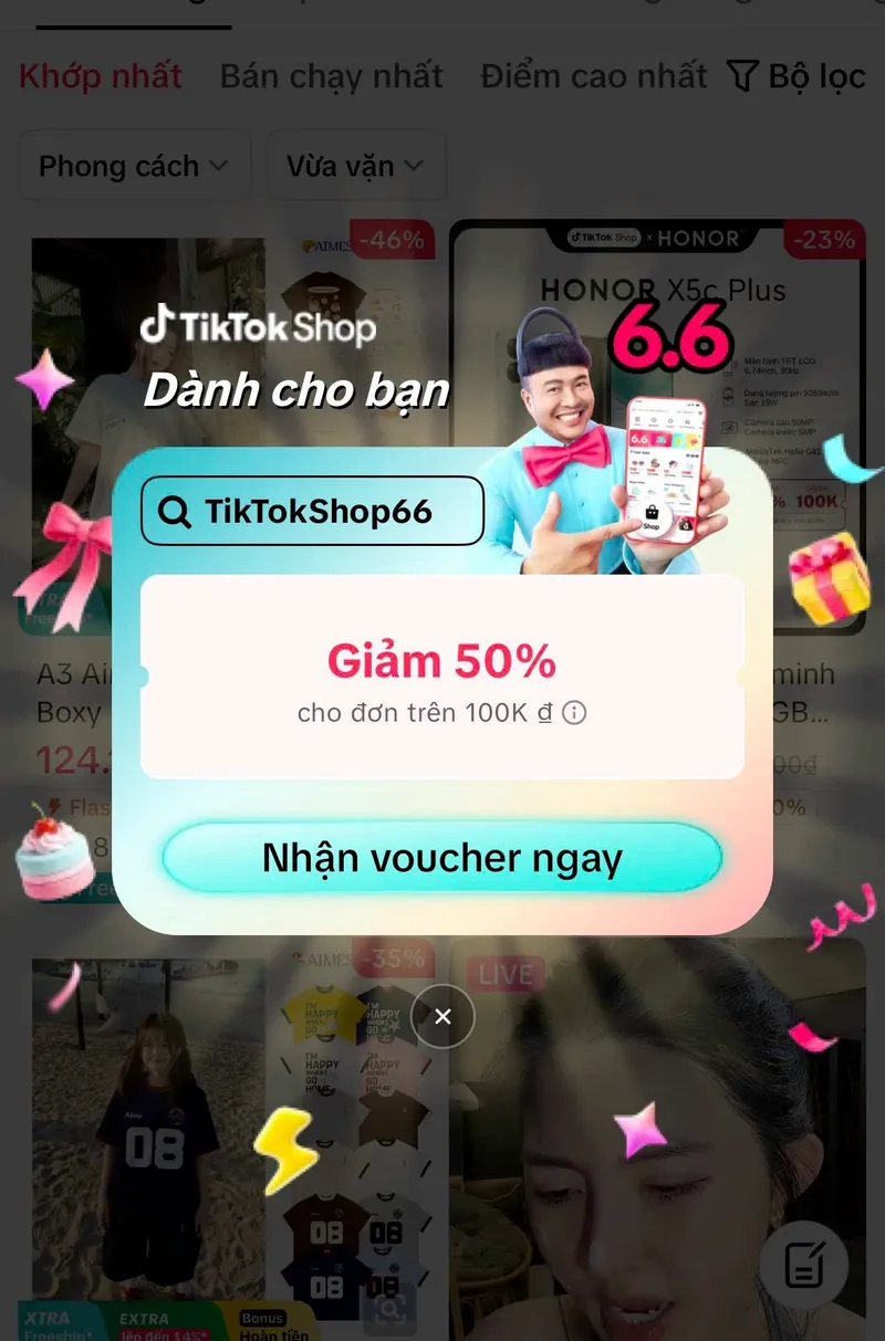 Lưu sớm mã Tiktok 50%, 36%
