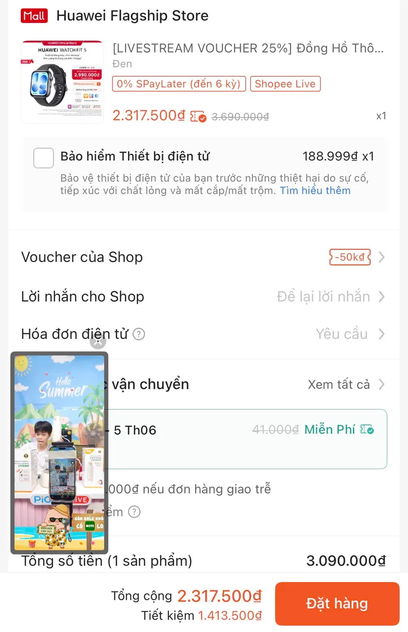 Huawei Fit 5 vẫn còn giá 2TR3