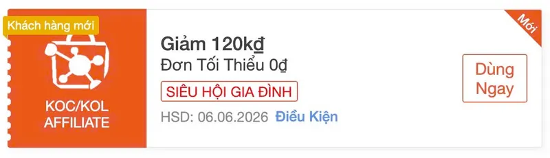 Mã Shopee 120K/0Đ người mới