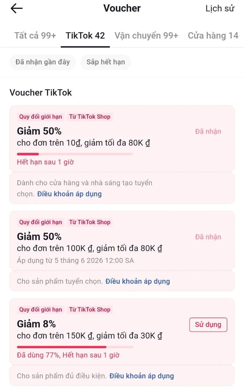 HOT! Mã 50% Tiktok MỚI - 3