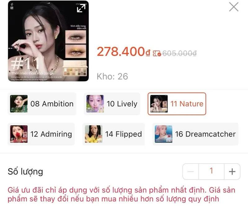 Bảng mắt Cheeryep chỉ 278K