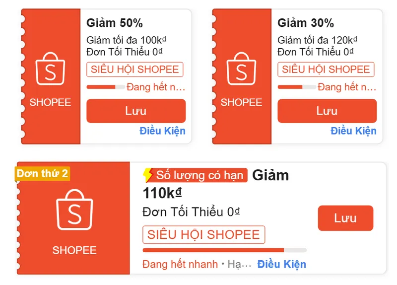 Back mã 50% siêu hội, mã 110K đơn thứ 2, mã có lọc tài khoản nha Sếp ơi 😅 >> https://shp.ee/f4oesc5...