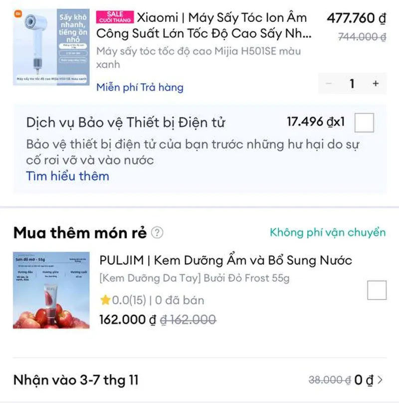 Húp lẹ kèo sấy tóc cực ngon của nhà Xiaomi đang được trợ giá trên live Noti chỉ có 477k. Con này ngo...