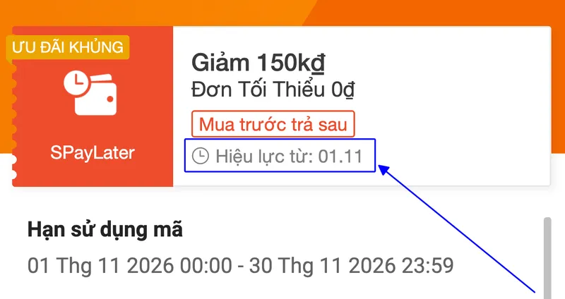 HOT - 01/11 Shopee tặng mã 150K đơn 0Đ áp gần toàn sàn khi thanh toán bằng SPaylater nè Sếp 👉 Mã đã...