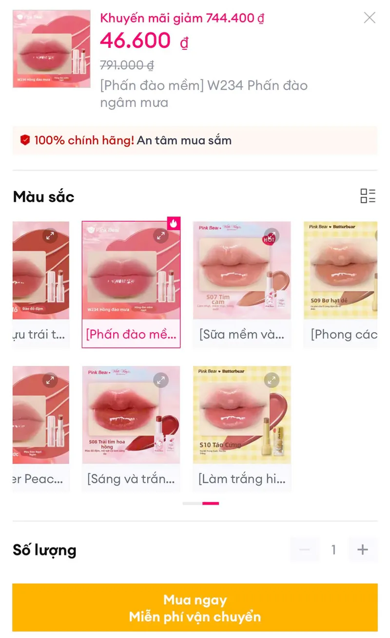 Húp vội Son PinkBear sập giá 46K, Dòng này vừa dưỡng vừa có màu nha Sếp => https://nghien.co/SzBpWx ...