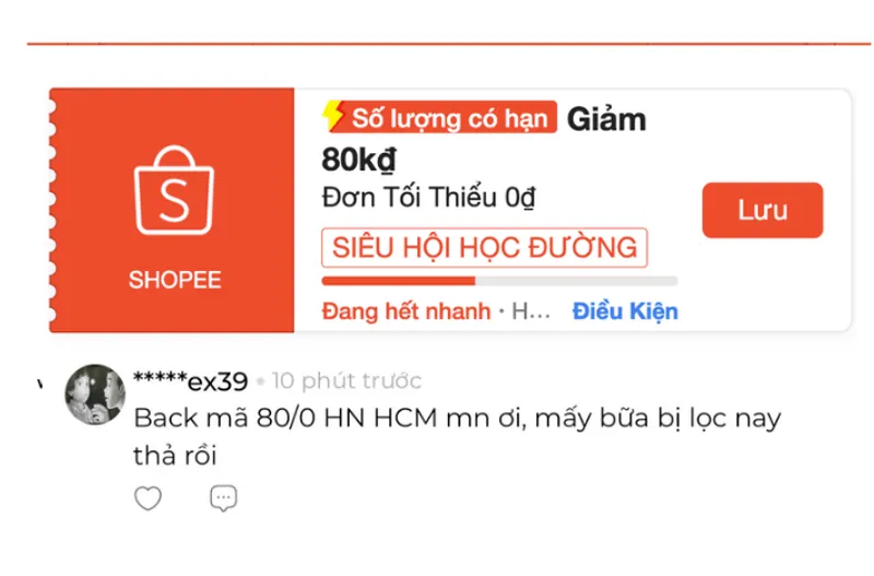 Mã Shopee 80K đơn 0Đ áp gần toàn sàn đã bớt lọc tài khoản. Sếp ex39 trước bị lọc nay nhả lọc rồi. Cá...