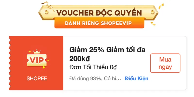 Cũng đến ngày mã Shopee VIP 25% tối đa 200K/0Đ bị Ế 🤣. Các Sếp có người nhà, người thân chưa dùng m...