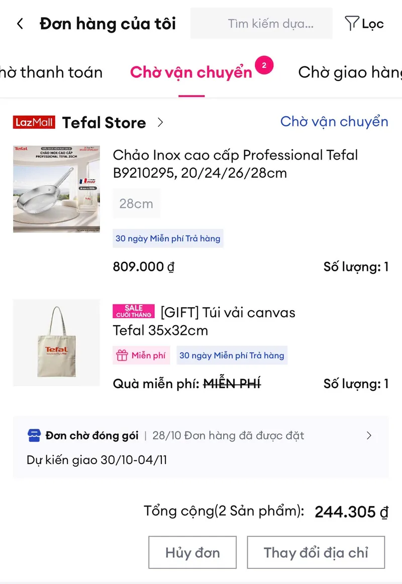 Chảo Inox Tefal 28cm giá gốc hơn 244K kìa Sếp ơi, Hàng Tefal thuộc top hàng gia dụng nên mua được cá...