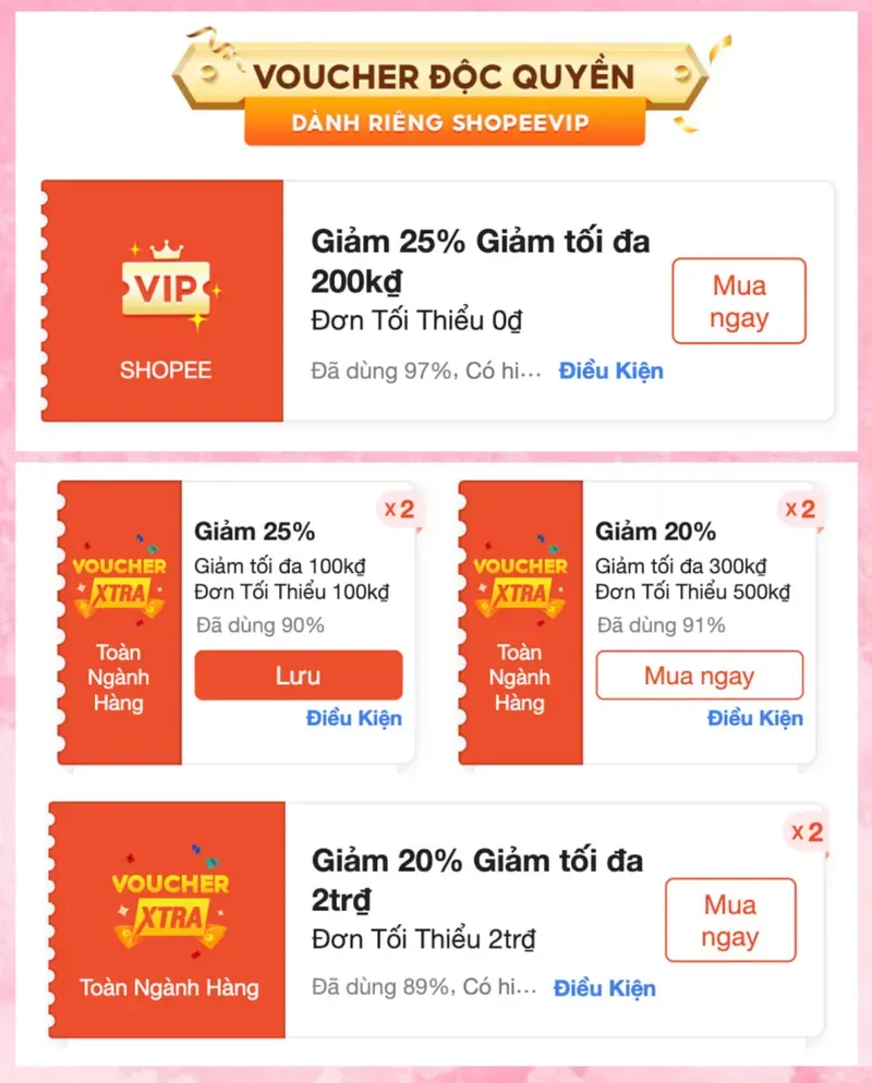 Đầy đủ mã HOT cần săn vào khung 12H ✅ 12H back mã 25%, 30% Shopee & lên mã 40% TMall, 30% Youtube x ...