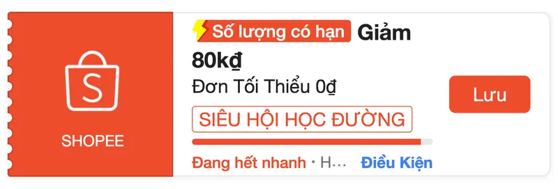 Húp mã 80K đơn 0Đ áp toàn sàn Shopee nè mn, mã đỡ lọc hơn rồi á test xem nha Hà Nội: https://shp.ee/...