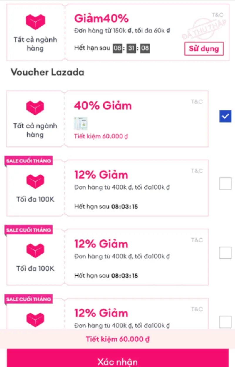 Lazada tung mã 40% áp tất cả ngành hàng!! Mã có lọc tài khoản nha sếp ơi -Nếu bấm vào link không thấ...