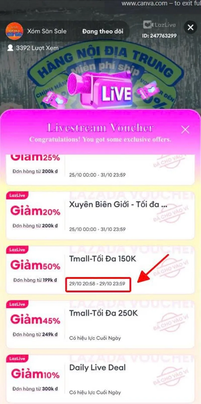 Bào lẹ loạt deal áp được mã 50% trên live Nô Tì như Flower Knows, Judydoll, Carslan, Cherryep, Littl...