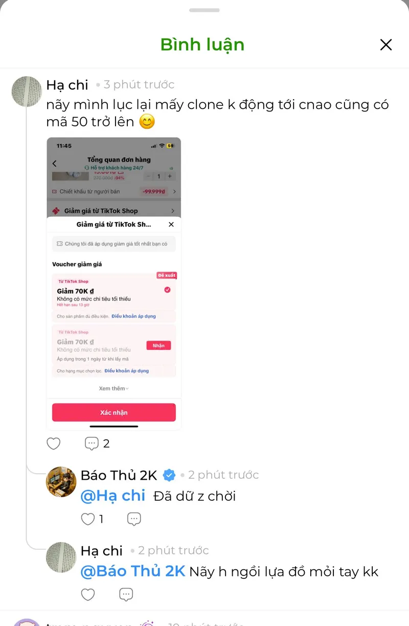 ✅ Ai có bao nhiêu acc Tiktok mang ra check hết cho Nô Tì. Biết đâu Tiktok thương cho mã 50K/0Đ, 70K/...