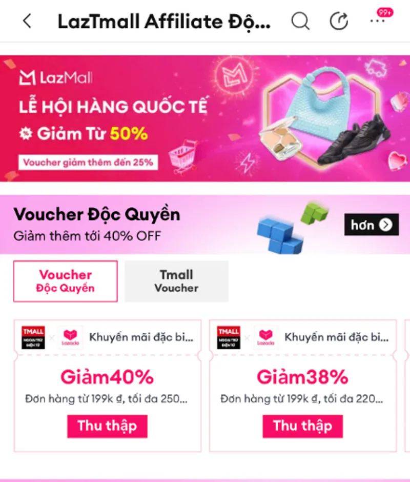 Hú hú, lụm lẹ loạt mã 40% tối đa 250K/1999K áp cho TMall mới lên chốt SALE cuối tháng nè mấy sếp ơi!...