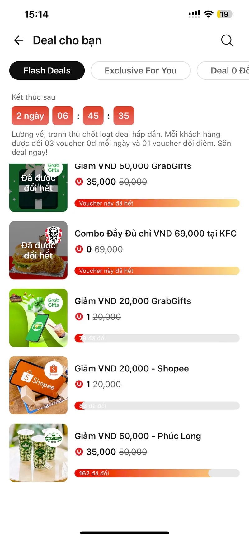 Sếp nào đang dùng ngân hàng Teckcombank thì vào check ngay! Đổi voucher 20K/0Đ từ Grab và Shopee miễ...