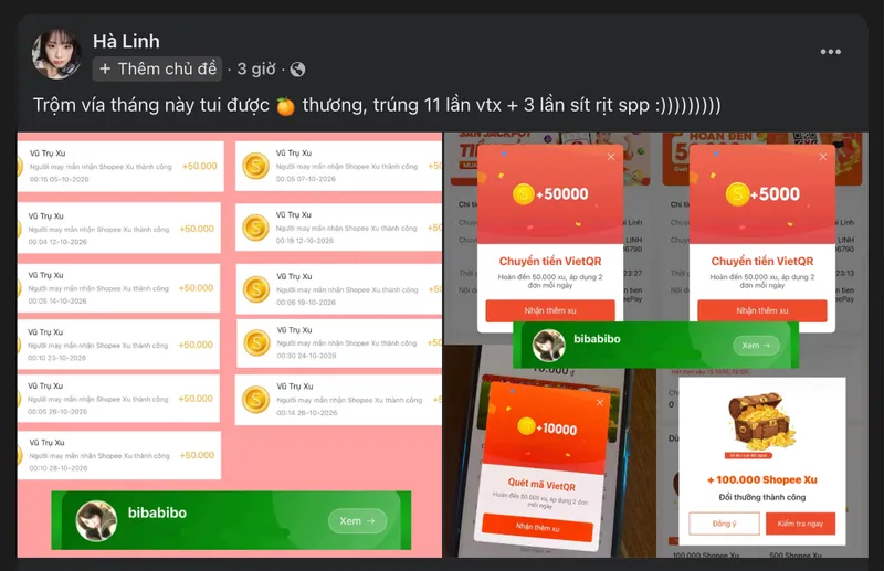 🙏Sếp @bibabibo đâu gòi vào nhả vía lẹ cho mn xin vía trúng 50K xu liên tục với nào, xu free mà cứ 5...