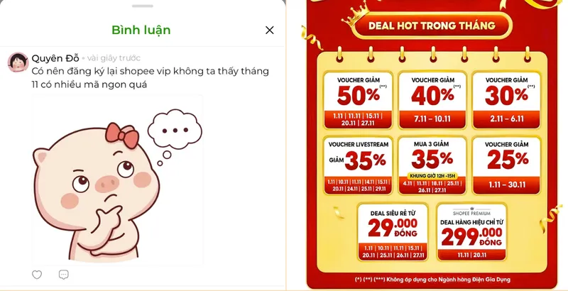 Theo các Sếp có nên đăng ký lại gói Shopee VIP để tháng 11 săn sale không ? Sếp Quyên Đỗ thắc mắc nh...