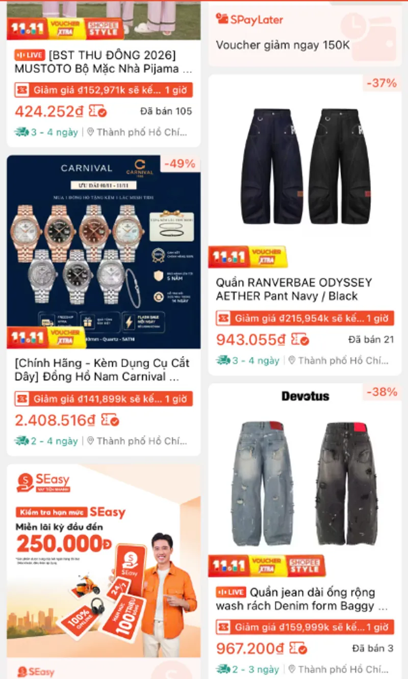 Người già như AD thì có mã lướt 1H chốt luôn với mã 22% + hoàn xu 10% thời trang ngủ cho khoẻ Hết sứ...