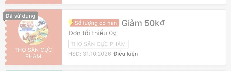 Mã Shopee giảm 50K đơn 0Đ - Tag thợ săn 2710KOC50KXINCAMON #shopee