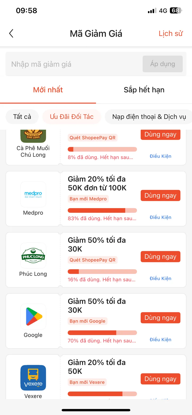 Shopee pay đang có voucher 50% tối đa 50k 30k cho đối tác chỉ còn hạn 1 ngày. Cả nhà ai muốn mua Phú...