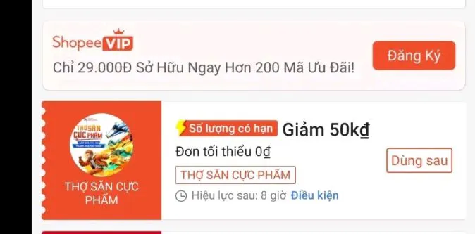 Mã 50k thợ săn cực phẩm nè mn ơi , có hiệu lực vào 00:00 phút ngày 29/10 nha Mã là :2710KOC50KXINCAM...
