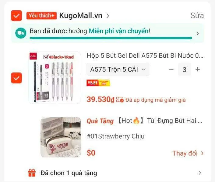 📌 15 bút Deli chỉ 8K/bút, tặng hộp bút + voucher 33% đã áp trong ví: shp.ee/a1lz9xn4. #congdong
