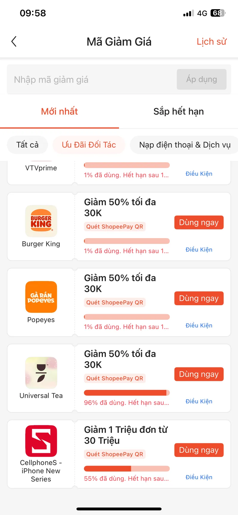 Shopee pay đang có voucher 50% tối đa 50k 30k cho đối tác chỉ còn hạn 1 ngày. Cả nhà ai muốn mua Phú... - 4