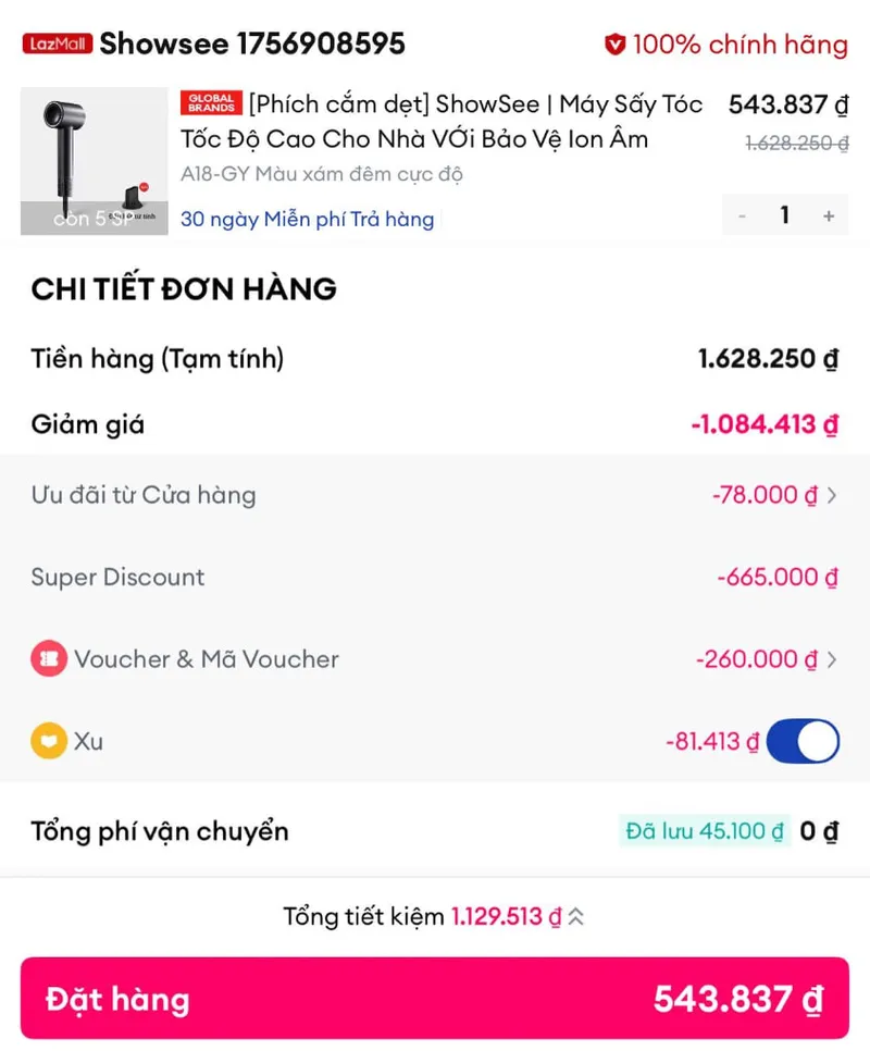 Máy sấy tóc sale 66%🔥
