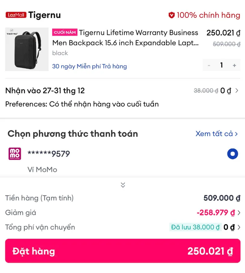 🔥Balo Tigernu giảm 50% - 2