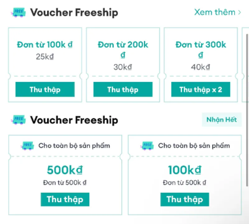 Mã Freeship 500K/500K
