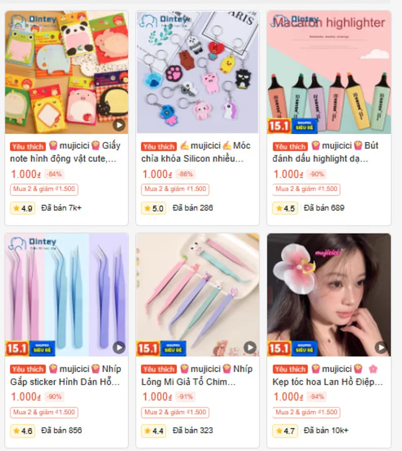 +11 Shop có deal đồng giá 1K🔥